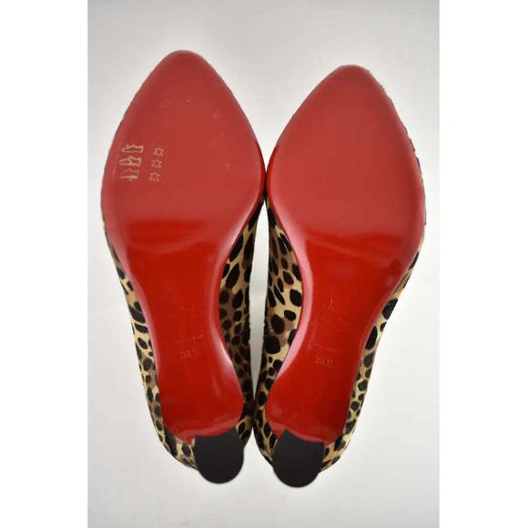 Christian Louboutin So Eleonor 85 Black Brown Leopard Pony Ankle Heel Boot 38.5 - Picture 11 of 11